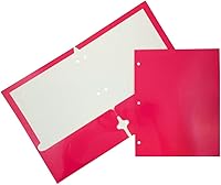 Vista 36 de Carpeta de presentación brillante JAM Paper, con dos bolsillos y tres perforaciones, Blanco