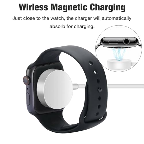 Image of USB C Watch Charging Cable for Apple Watch, Wireless Magnetic Charger for iWatch, 1 Metre Watch Cable Type C Portable Charging Station Compatible with Apple Watch Series 10 /9 /8 /7 /6 /5 /4 /3 /2 /1 /Ultra