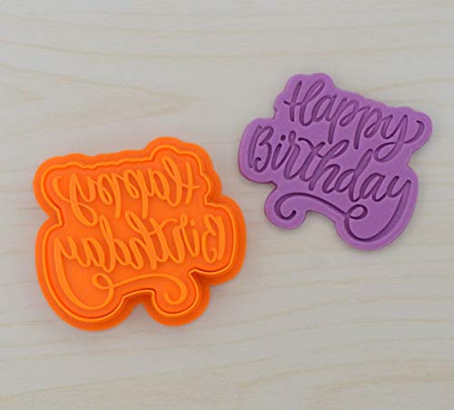 Happy Birthday Cookie Cutter And Stamp Set 101 (2.2" X 1.9") #TOP4