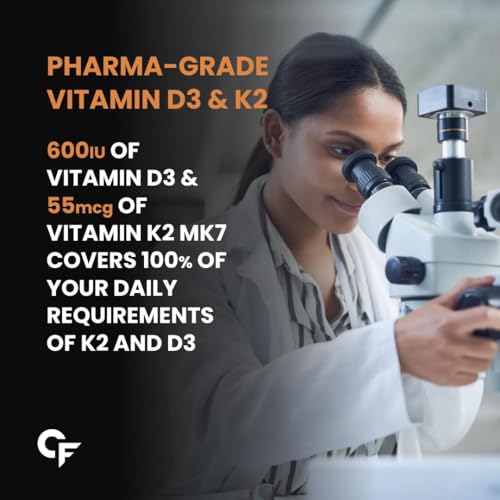 Image of Carbamide Forte Vitamin D3 K2 Supplement | Vitamin K2 MK7 to Support Bone & Heart Health | Veg D3 - Lichen - 10 Tablets