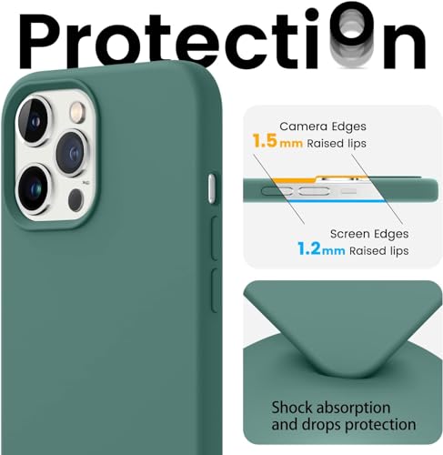 Image of Back Cover for iPhone 13 Pro Case,[Military Shockproof Protection] Liquid Silicone Case with [Soft Anti-Scratch Microfiber Lining for iPhone 13 Pro (Dark Turquoise)