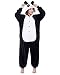 Plush Panda One Piece Pajamas (Black/White, Large)