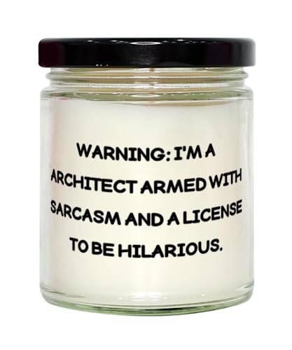 Surprise Architect Scent Candle, Warning: I'm A Architect Armed with Sarcasm and A, Present for Colleagues, Love Gifts from Boss
