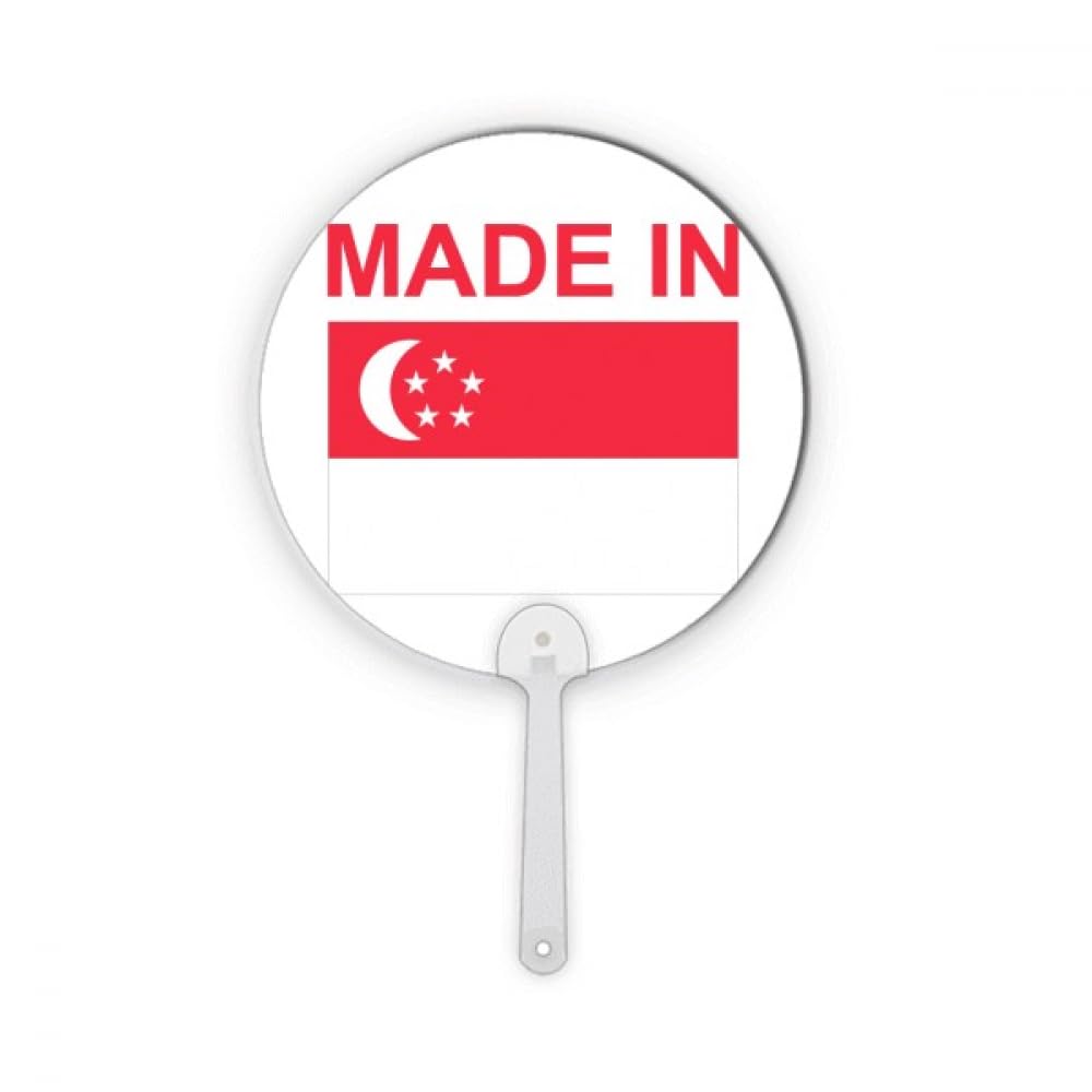 Éventail rond plastique artisanat décoration thème Singapore Country Love
