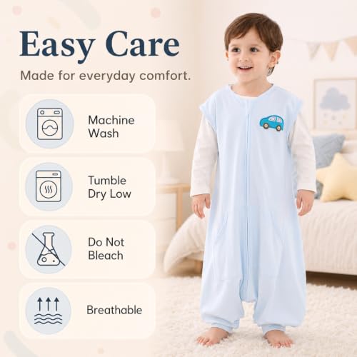 Image of HOMEAL Baby Sleep Sack,Toddler Sleeping Sack with Feet, Blue Wearable Blanket Baby 6M-5T,Sleeveless Sleep Sack 12-18 Months,18-24 Months,Medium