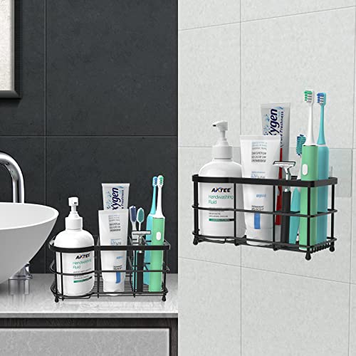 Toothbrush Holders For Bathrooms, Axtee Electric Toothbrush Holders Made Of Stainless Steel With Multi-Functional 7 Slots- Black #TOP2