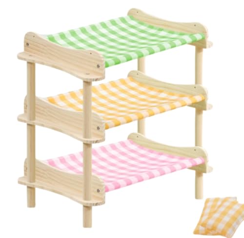 Diexgiyサイザルマット付き猫用ベッドと爪とぎボード、糸くずなし、無垢材、3層二段ベッド、特大サイズ、一年中使用可能 (3層構造の無垢材製猫用爪とぎベッド)