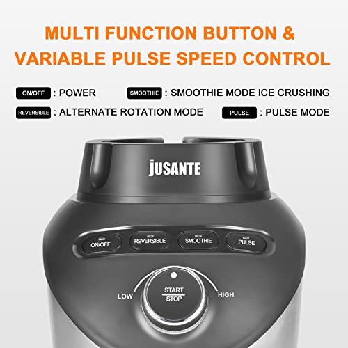 Blender-Countertop-Blender-for-Smoothies-with-64-oz-Glass-Jar-Kitchen-1200-Watts-High-Speed-Juicer-Blender-Ice-Crusher-for-Shakes-Frozen-Drinks-Black