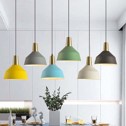 Lampe en fer E27 design ouvert suspension multicolore moderne - 4