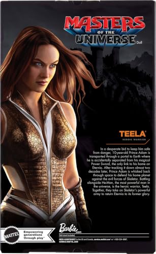 Image of Barbie Signature Doll, Teela Collectible in Jumpsuit, Sword, Doll Stand & Displayable Packaging, Motu Movie Theme