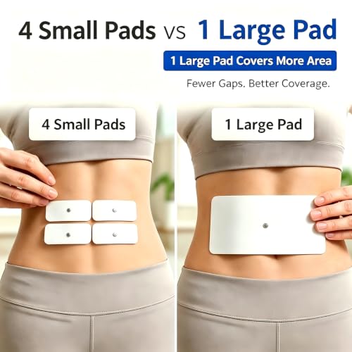 Image of TENS Unit Replacement Pads 4X8 inch, 40 Pcs Premium Quality Snap Replacement Electrodes for TENS and EMS Muscle Stimulator, Using 3.5mm Snap Connector