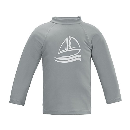 Boys' Long Sleeve Rashguard Surf Swim Shirt UPF 50+ Sun Protective Outdoor Swimwear, Gray 6