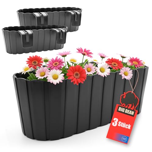 BigDean 3 Stück Blumenkasten Balkongeländer Balkon Blumenkasten Geländer