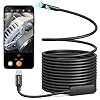 Anykit Dual Lens Endoscope Camera, Type-C Borescope with 8 Adjustable LED Lights, IP67 Waterproof 16.5ft Semi-Rigid Snake Cord Inspection Camera Compatible with Type C iPhone 15 & Android Phone