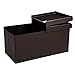 SONGMICS MAZIE Collection - 30 Inches Storage Ottoman Bench with Flipping Lid, Storage Chest Footstool, Load 660 lb, for Entryway, Living Room, Bedroom, Synthetic Leather, Brown ULSF45BR