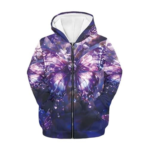 Hooded Sweatshirts for Girls Boys Full Zipper Hoodies with Pockets