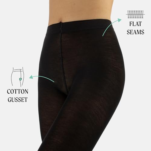 Image of CALZITALY Woman Merino Wool Tights, 100 DEN Warm Tights, Multicolor Winter Pantyhose, S - XL - Made in Italy