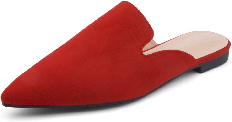 Shoe Land Mules for Women, Slip On Pointed Toe Flats, Womens Mules, Comfortable Backless Loafers for Business Casual, Office, Travel, Walking & Daily Wear, Trendy 2025