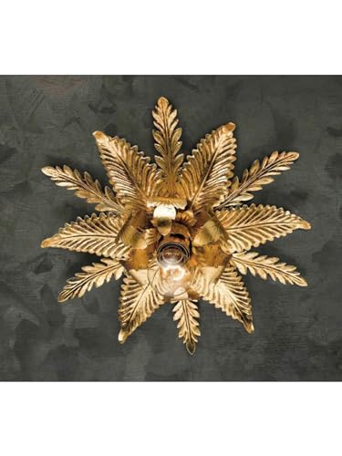 Plafonnier fer forge feuille or creez un salon chaleureux
