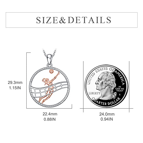 CRMAD Volleyball Gifts Necklace for Players Sterling Silver Abalone Shell/Crystal Sport Inspirational Jewelry for Women3