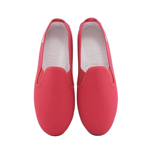 escoolers E55 - Kung-Fu Sneaker aus Segeltuch und Verschluss mit Gummizug, leicht und bequem mit flexibler Gummisohle, hergestellt in Spanien., rot, 45 EU