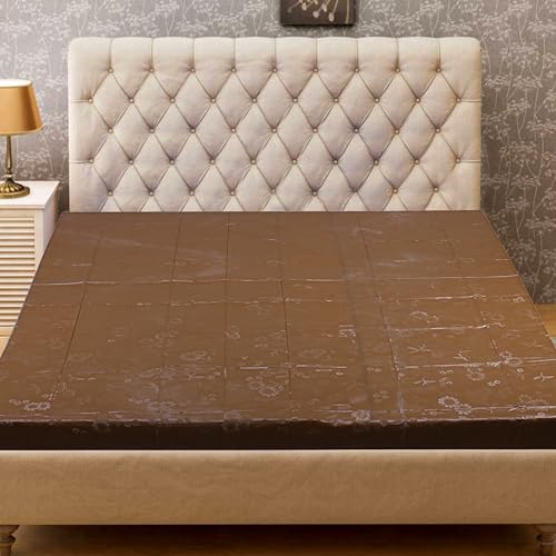 Sharma Clothing Baby Waterproof Double Bed King Size PVC Sheet/Baby-Adult Waterproof Protection Sheet for Mattress (7 5 X 6 5 Feet,Golden Brown King Size)