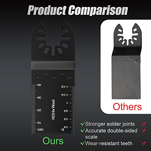 KINGARDEN 20Pcs 35mm Multi Tool Blades Oscillating Saw Wood Cutter Universal Quick Release Accessories Compatible with DeWalt Bosch FEIN Makita Multimaster Dremel 6 KINGARDEN 20Pcs 35mm Multi Tool Blades Oscillating Saw Wood Cutter Universal Quick Release Accessories Compatible with DeWalt Bosch FEIN Makita Multimaster Dremel - Image 6