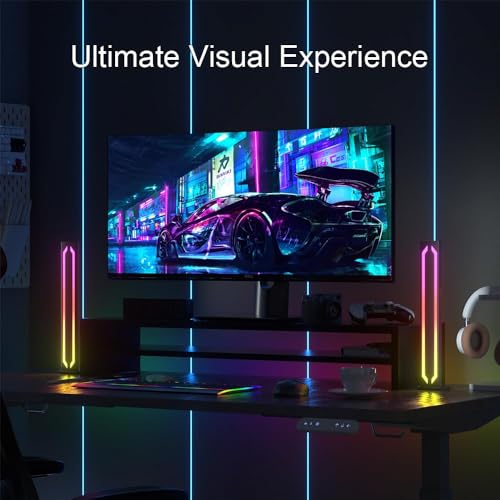 Image of MIHEAL Smart LED Light Bars, Metal Aluminium Housing with App Control and Music Sync Rhythm Mode, Mood Lighting for Desktop Gaming, PC, TV, Room Decoration