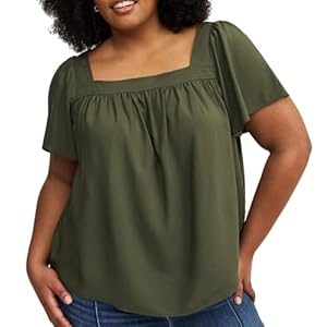Torrid Women’s Plus Size Shirt – Challis Flutter Sleeve Top