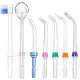 7 Stück Aufsätze für Water Flosser, Ersatzdüsen für Waterpik Munddusche, Munddusche Ersatz-Strahlspitzen Set, Wasser Flosser Spitzen Ersatz für Zahnspangen Zahnersatz