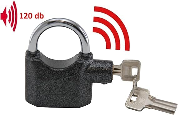 Image of Security Alarm Metallic Lock System Anti-Theft Waterproof Siren Sensor Padlock Electronic with 110DB Alarm Key Lock for Home /Office Door