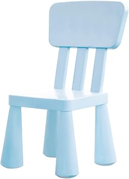 Soerreo Childrens Tables and Chairs Kindergarten Baby Study Table and Chairs Plastic Game Table Removable Chair Light Blue