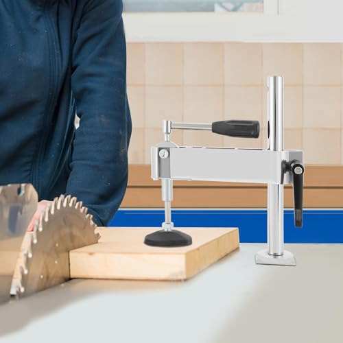 Prensatelas de sierra de mesa ajustable para carpintería, abrazadera horizontal de precisión con placa de goma para proyectos de corte de madera