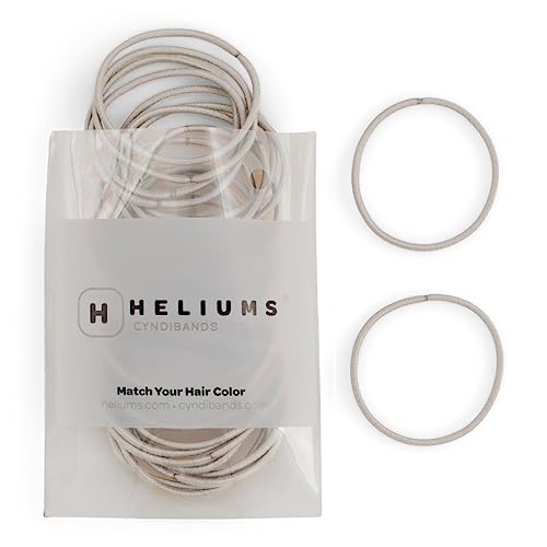 Heliums Thin Hair Bands - Ash Blonde - 2mm Hair Elastics for Fine Hair 40 Count, 4.5cm Diameter, Medium Hold Hair Bobbles - Image 2