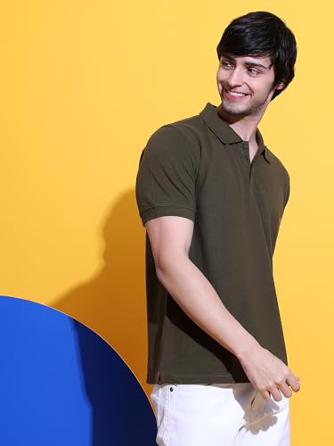Image of Men's Polo T-Shirt Cotton Casual Comfortable Relaxed Fit Regular Collar Neck Stylish Half Sleeves Daily Office Formal Wear T-Shirt for Men