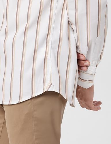 Image of Arrow Sport Men Slim fit Cotton Striped Long Sleeves Semi-Cutaway Collar Shirt