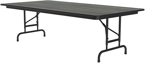 Miniatura 255 de Correll - Mesa plegable de altura ajustable y resistente, parte superior laminada de alta presión, fabricada en Estados Unidos, delantal de acero