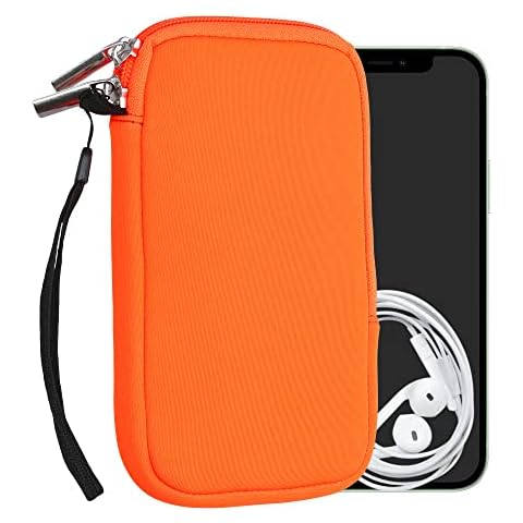 kwmobile Neoprene Phone Pouch - Neon Orange Cover