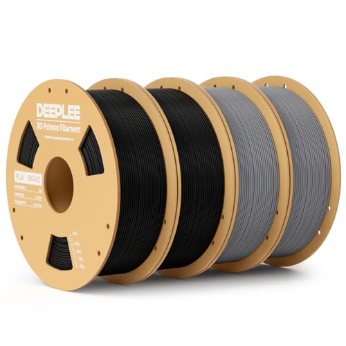 Image of PLA Basic 1.75mm 3D Printer Filament 2KG Black and 2KG Grey