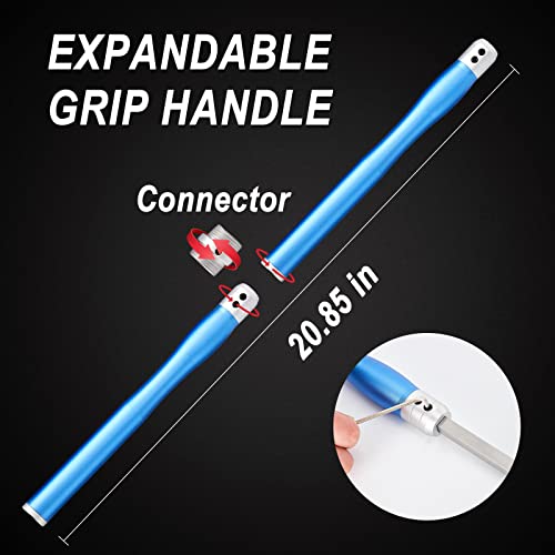 Gribouillage Carbide Lathe Tools Set, Wood Lathe Tools With Removable Handle, Turning Tool With Adjustable Connector Including Swan Neck Hollower, Rougher, Finisher(Blue With 2 Curved Tube) #TOP5