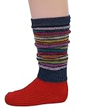 Hirsch Natur, Kleinkind Beinstulpen dick, 100% Wolle (kbT) (One Size (1-6 Jahre), (Blau geringelt)