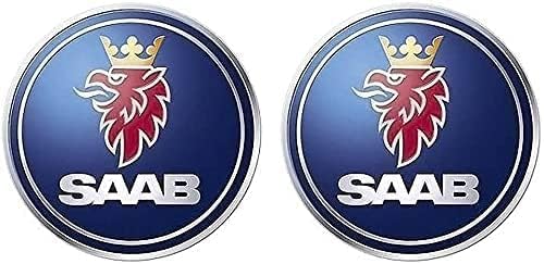 Car Logo Front Grill Emblem Badge Hood Trunk Rear Logo Badge Emblem Compatible with 03-10 Saab 9-3 9-5 93 95 Car Accessories (Blue)