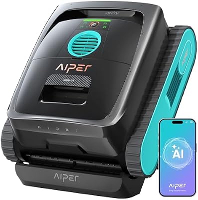 AIPER Scuba V3 AI Vision Cordless Robotic Pool Cleaner, Include Wireless Charging Dock, Smart Waterline Parking & Featherlight Design, Micromesh Multi-Layer Filtration, Blue