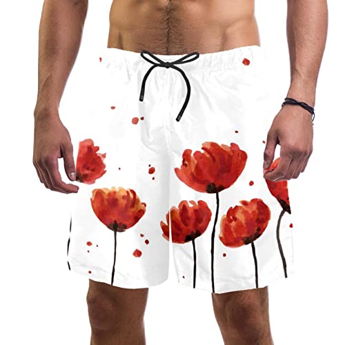 Short de plage à séchage rapide JDEZ pour hommes à fleurs