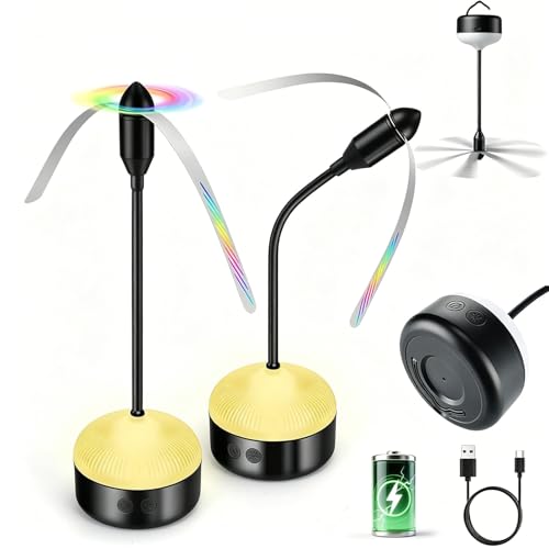 Rechargeable Fly Repellent Fan for Tables Portable Mosquito Repellent Fan with LED Lamp Outdoor Indoor Insect Repeller for BBQ Camping Patio Garden & Food Table
