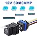 Delgada 5 Pack 80/60Amp Relay 12V 5 Pin SPDT with Wiring Harness 14 AWG Waterproof Relays Heavy Duty 12 Volt Automotive Relay Switch for Marine Car Headlight