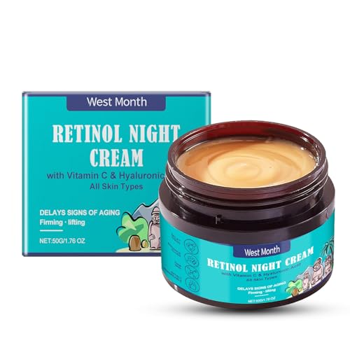 Retinol Cream - Retinol Night Cream - Anti Aging Face Cream with Hyaluronic Acid & Vitamin C - Anti Wrinkle Reduce Fine Lines Lifting and Firming Cream - Gentle and Soft Face Cream for All Skin Types