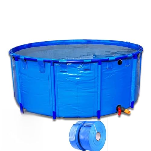 Piscinas Desmontables, Suelo Lienzo Estanque De Peces, Piscina De Espesamiento Marco De Cinturón Plegable Lona Al Aire Libre For Estanque Koi Riego Agrícola Tanque De Almacenamiento De Agua(1.2X1M/113