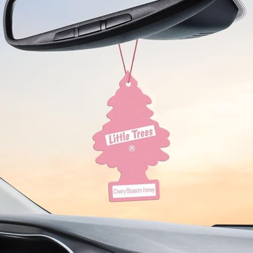 Image of LITTLE TREES Car Air Freshener | Hanging Paper Tree for Home or Car | Cherry Blossom Honey | 12 Pack