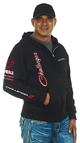 JH DESIGN GROUP Men's Dodge Challenger Hoodie Collage Full Zip Up Black Sweatshirt (Large, CLG6-black) - Thumbnail 4